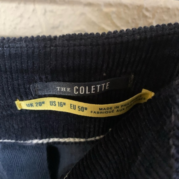 Maeve Colette Wide Leg Cropped Navy Corduroys - Picture 4 of 4